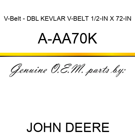 V-Belt - DBL KEVLAR V-BELT 1/2-IN X 72-IN A-AA70K