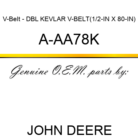 V-Belt - DBL KEVLAR V-BELT(1/2-IN X 80-IN) A-AA78K