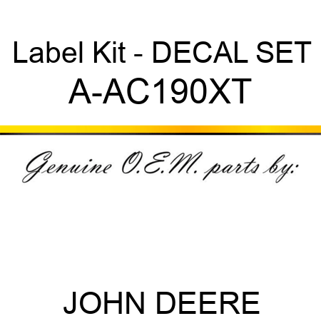 Label Kit - DECAL SET A-AC190XT