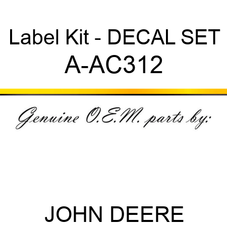 Label Kit - DECAL SET A-AC312