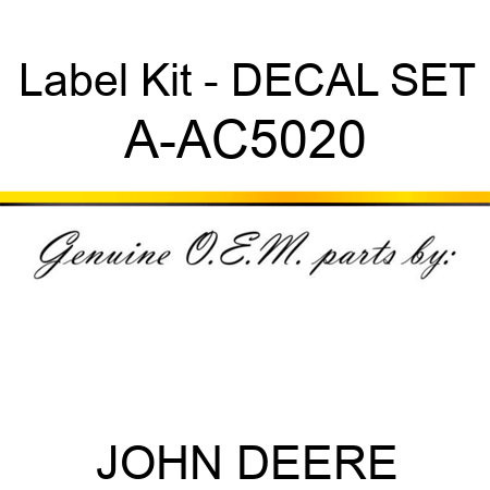 Label Kit - DECAL SET A-AC5020