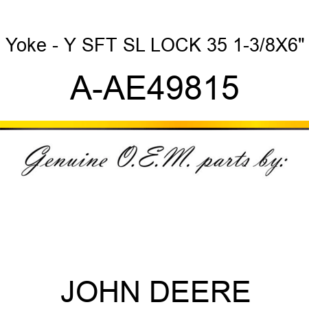 Yoke - Y SFT SL LOCK 35 1-3/8X6
