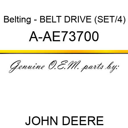 Belting - BELT, DRIVE (SET/4) A-AE73700