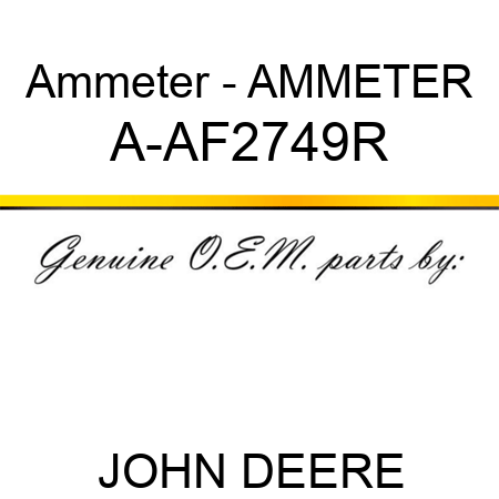 Ammeter - AMMETER A-AF2749R