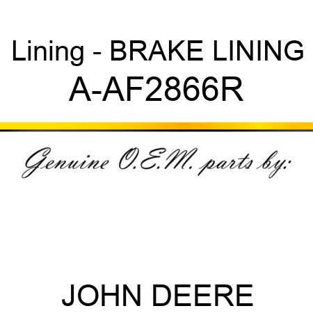 Lining - BRAKE LINING A-AF2866R