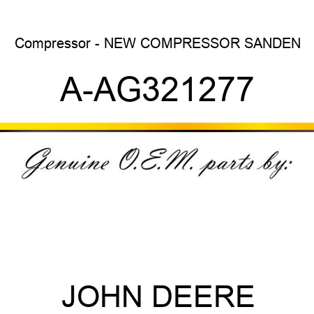 Compressor - NEW COMPRESSOR SANDEN A-AG321277