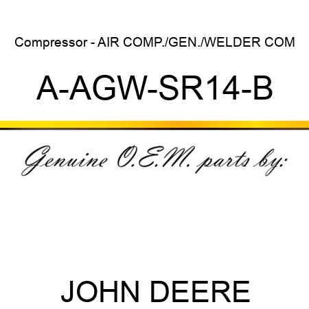 Compressor - AIR COMP./GEN./WELDER COM A-AGW-SR14-B