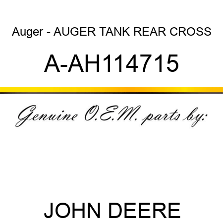 Auger - AUGER, TANK REAR CROSS A-AH114715