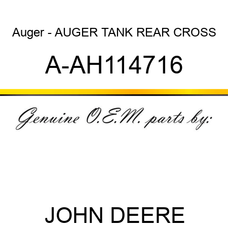 Auger - AUGER, TANK REAR CROSS A-AH114716
