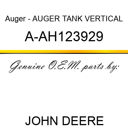 Auger - AUGER, TANK VERTICAL A-AH123929