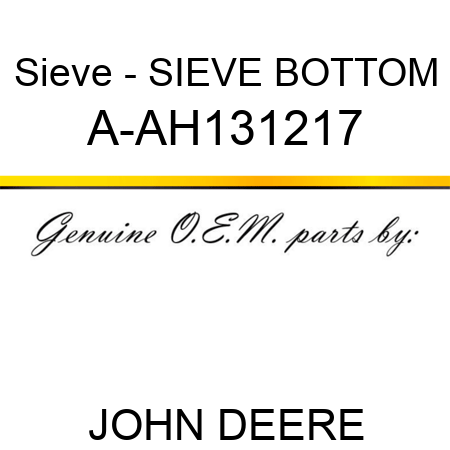Sieve - SIEVE, BOTTOM A-AH131217