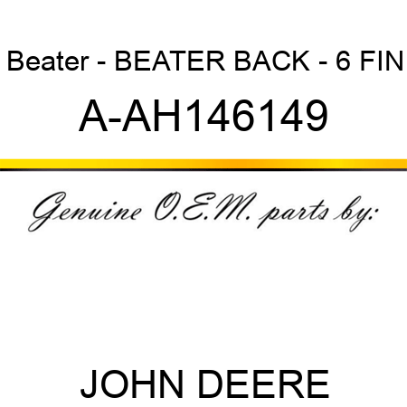 Beater - BEATER, BACK - 6 FIN A-AH146149