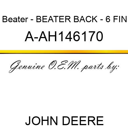 Beater - BEATER, BACK - 6 FIN A-AH146170
