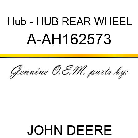 Hub - HUB, REAR WHEEL A-AH162573