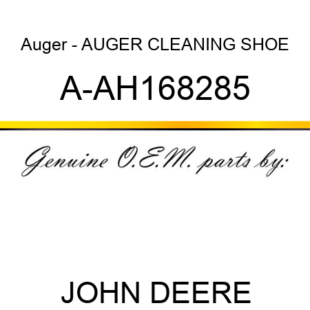 Auger - AUGER, CLEANING SHOE A-AH168285