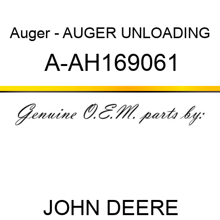 Auger - AUGER, UNLOADING A-AH169061