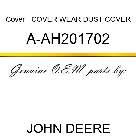 Cover - COVER, WEAR DUST COVER A-AH201702
