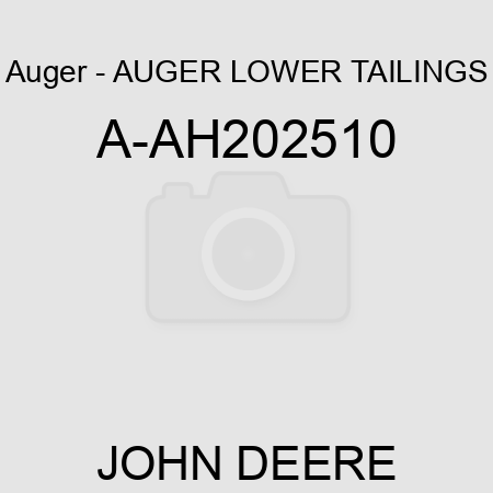 Auger - AUGER, LOWER TAILINGS A-AH202510