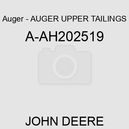 Auger - AUGER, UPPER TAILINGS A-AH202519