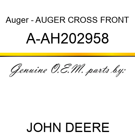 Auger - AUGER, CROSS FRONT A-AH202958