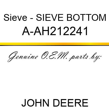 Sieve - SIEVE, BOTTOM A-AH212241