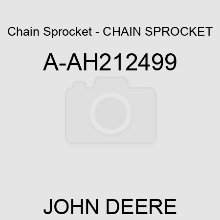 Chain Sprocket - CHAIN SPROCKET A-AH212499