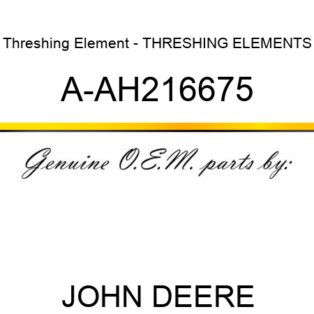 Threshing Element - THRESHING ELEMENTS A-AH216675