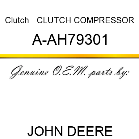Clutch - CLUTCH, COMPRESSOR A-AH79301