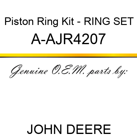 Piston Ring Kit - RING SET A-AJR4207