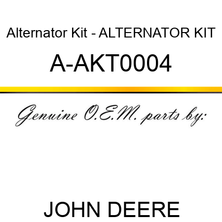 Alternator Kit - ALTERNATOR KIT A-AKT0004