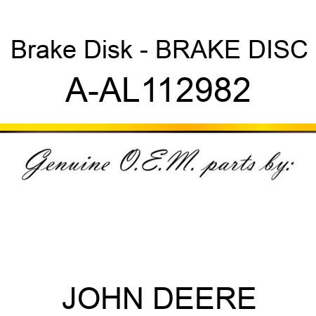 Brake Disk - BRAKE DISC A-AL112982