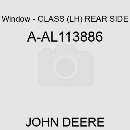 Window - GLASS, (LH) REAR SIDE A-AL113886