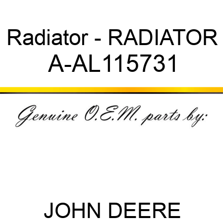 Radiator - RADIATOR A-AL115731