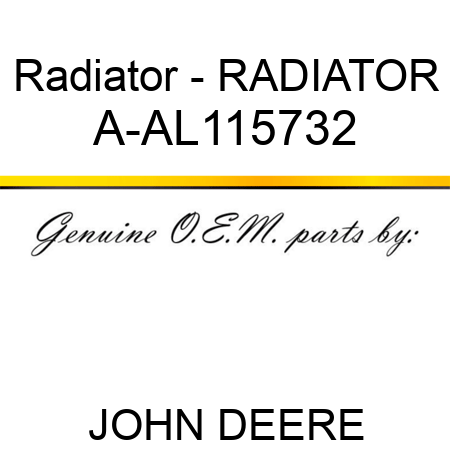 Radiator - RADIATOR A-AL115732