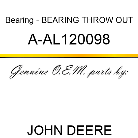 Bearing - BEARING, THROW OUT A-AL120098