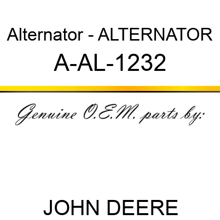 Alternator - ALTERNATOR A-AL-1232