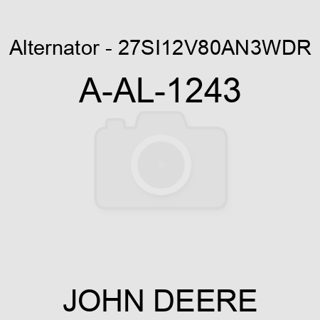 Alternator - 27SI,12V,80A,N,3W,DR A-AL-1243