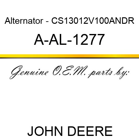 Alternator - CS130,12V,100A,N,DR A-AL-1277