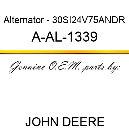 Alternator - 30SI,24V,75A,N,DR A-AL-1339