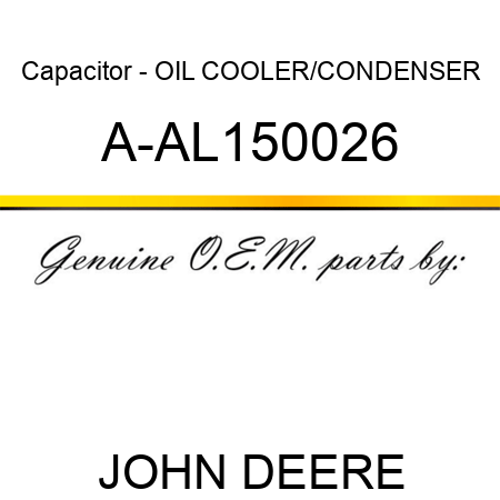 Capacitor - OIL COOLER/CONDENSER A-AL150026