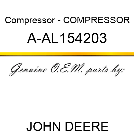 Compressor - COMPRESSOR A-AL154203