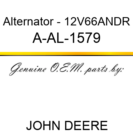 Alternator - 12V,66A,N,DR A-AL-1579