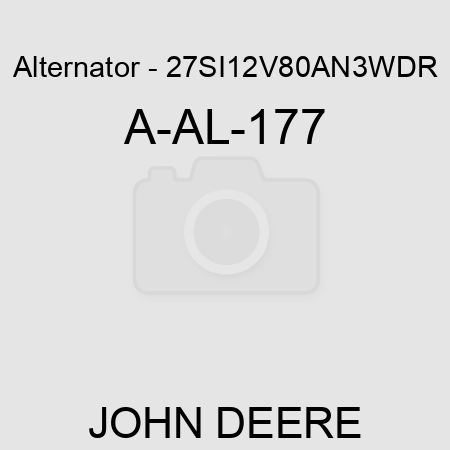 Alternator - 27SI,12V,80A,N,3W,DR A-AL-177