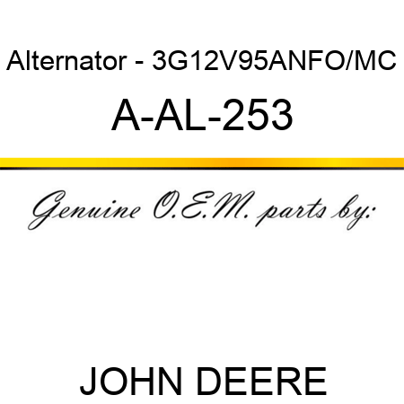 Alternator - 3G,12V,95A,N,FO/MC A-AL-253