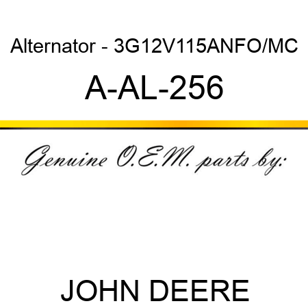 Alternator - 3G,12V,115A,N,FO/MC A-AL-256