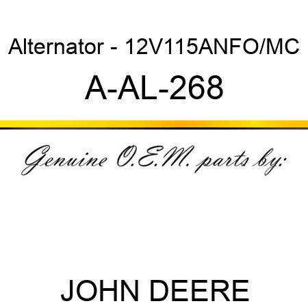 Alternator - 12V,115A,N,FO/MC A-AL-268