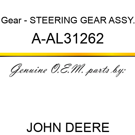 Gear - STEERING GEAR ASSY. A-AL31262