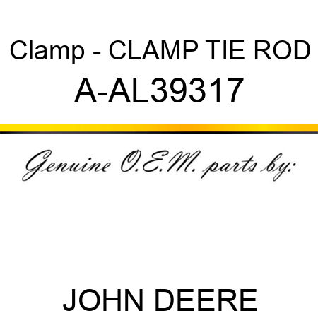 Clamp - CLAMP, TIE ROD A-AL39317