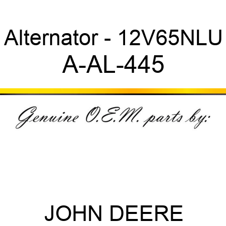 Alternator - 12V,65,N,LU A-AL-445
