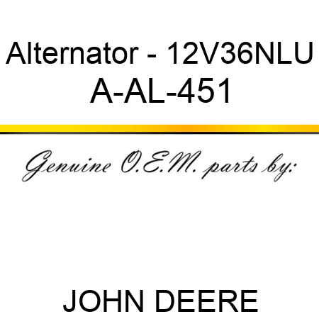 Alternator - 12V,36,N,LU A-AL-451